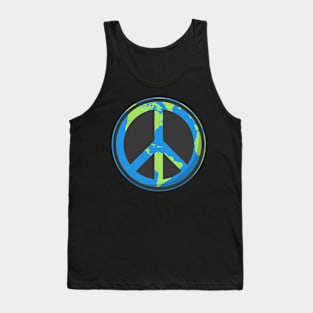 International World Peace World: Globe Peace Sign Tank Top